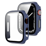Coque PC 2 en 1 + protecteur en verre trempé, pour Apple Watch Series 9 / 8 / 7 41mm, pour Apple Watch Series 8 / 7 45mm