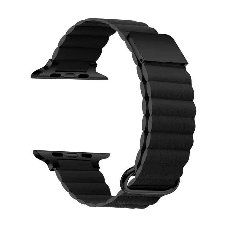 Bracelet de montre magnétique en cuir pour Apple Watch Series, 7 41mm / 6&SE&5&4 40mm / 3&2&1 38mm, 7 45mm / 6&SE&5&4 44mm / 3&2&1 42mm