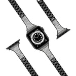 Bracelet de montre en cuir incrusté de diamants pour Apple Watch Series, 7 41mm / 6&SE&5&4 40mm / 3&2&1 38mm, 7 45mm / 6&SE&5&4 44mm / 3&2&1 42mm