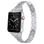 Bracelet de montre en cuir incrusté de diamants pour Apple Watch Series, 7 41mm / 6&SE&5&4 40mm / 3&2&1 38mm, 7 45mm / 6&SE&5&4 44mm / 3&2&1 42mm