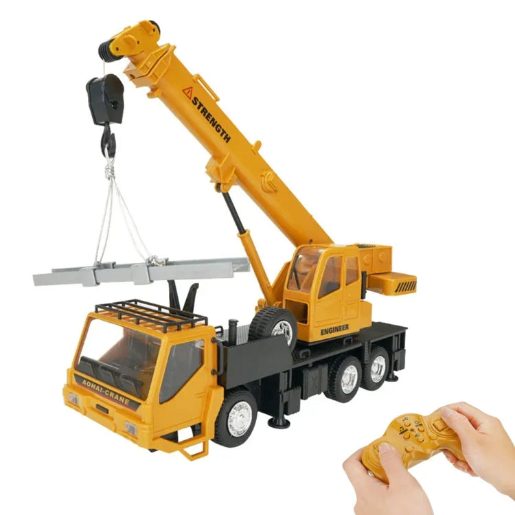 Véhicule de simulation de chantier télécommandé MoFun 2,4 GHz à 10 canaux : grue, camion-benne, bétonnière