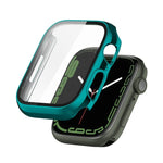 Coque de protection antichoc en PC avec placage électrolytique et film de verre trempé, pour Apple Watch Series 9 / 8 / 7 41mm, pour Apple Watch Series 9 / 8 / 7 45mm