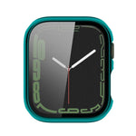 Coque de protection antichoc en PC avec placage électrolytique et film de verre trempé, pour Apple Watch Series 9 / 8 / 7 41mm, pour Apple Watch Series 9 / 8 / 7 45mm