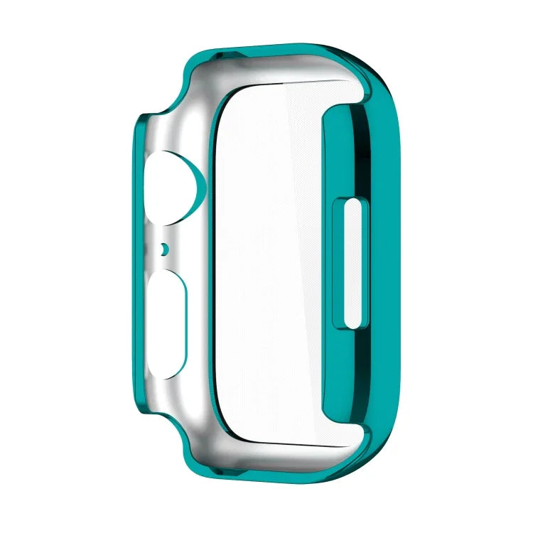 Coque de protection antichoc en PC avec placage électrolytique et film de verre trempé, pour Apple Watch Series 9 / 8 / 7 41mm, pour Apple Watch Series 9 / 8 / 7 45mm