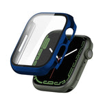 Coque de protection antichoc en PC avec placage électrolytique et film de verre trempé, pour Apple Watch Series 9 / 8 / 7 41mm, pour Apple Watch Series 9 / 8 / 7 45mm