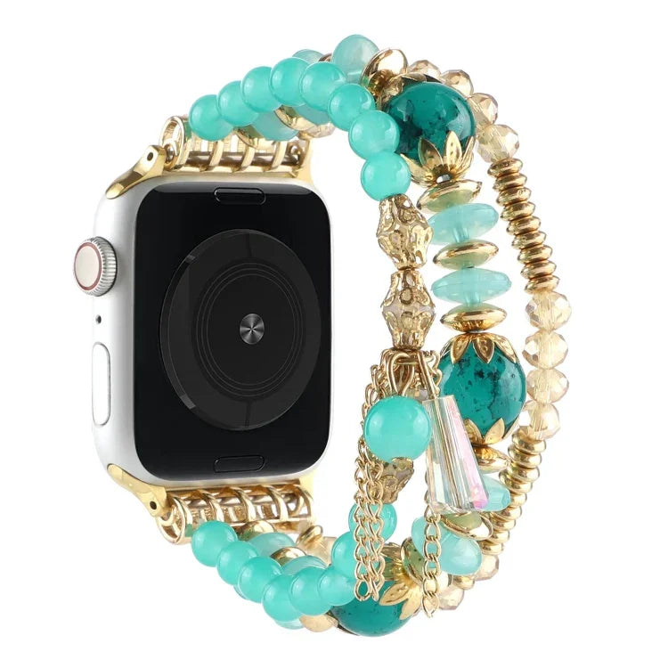 Pearl Strap Watchband For Apple Watch Series, 7 41mm / 6&SE&5&4 40mm / 3&2&1 38mm, 7 45mm / 6&SE&5&4 44mm / 3&2&1 42mm
