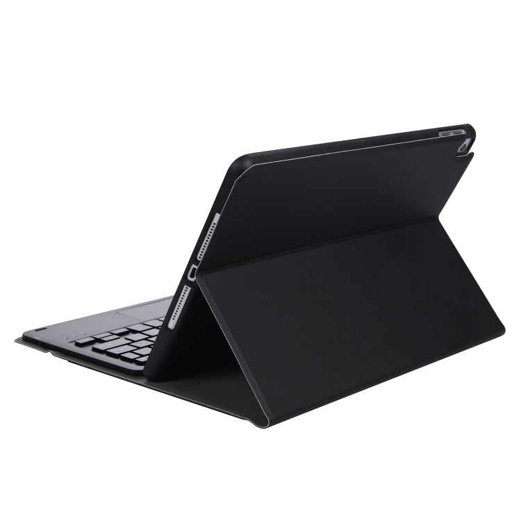 A07B-A Étui en cuir avec clavier Bluetooth à capuchons carrés et texture en peau d'agneau et commande tactile pour iPad, pour iPad 9.7 2018 & 2017 / Pro 9.7 pouces / Air 2, pour iPad Pro 10.5 pouces / 10.2 2021 & 2020 & 2019 / Air 3