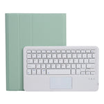 A07B-A Étui en cuir avec clavier Bluetooth à capuchons carrés et texture en peau d'agneau et commande tactile pour iPad, pour iPad 9.7 2018 & 2017 / Pro 9.7 pouces / Air 2, pour iPad Pro 10.5 pouces / 10.2 2021 & 2020 & 2019 / Air 3