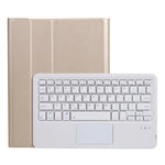 A07B-A Étui en cuir avec clavier Bluetooth à capuchons carrés et texture en peau d'agneau et commande tactile pour iPad, pour iPad 9.7 2018 & 2017 / Pro 9.7 pouces / Air 2, pour iPad Pro 10.5 pouces / 10.2 2021 & 2020 & 2019 / Air 3