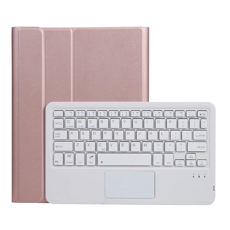A07B-A Étui en cuir avec clavier Bluetooth à capuchons carrés et texture en peau d'agneau et commande tactile pour iPad, pour iPad 9.7 2018 & 2017 / Pro 9.7 pouces / Air 2, pour iPad Pro 10.5 pouces / 10.2 2021 & 2020 & 2019 / Air 3