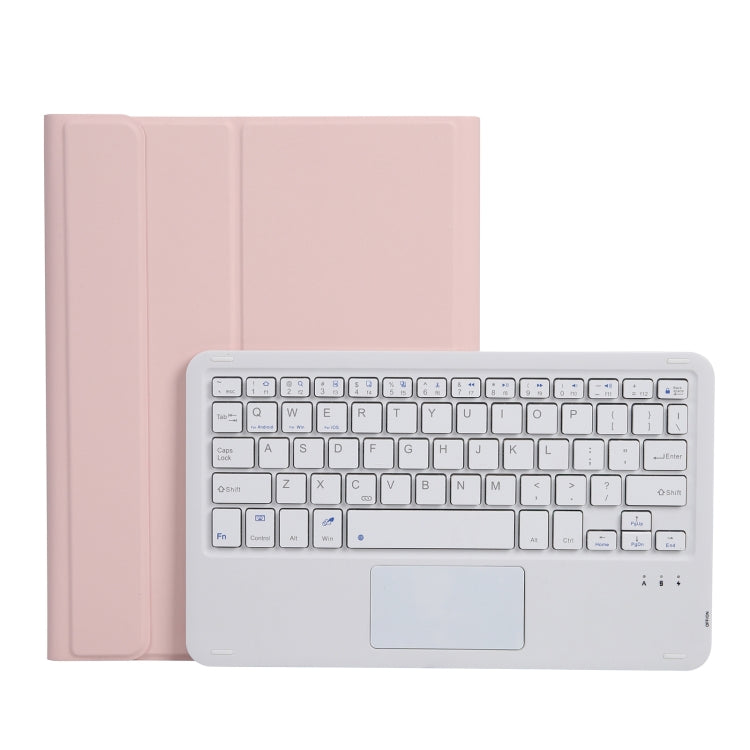 A07B-A Étui en cuir avec clavier Bluetooth à capuchons carrés et texture en peau d'agneau et commande tactile pour iPad, pour iPad 9.7 2018 & 2017 / Pro 9.7 pouces / Air 2, pour iPad Pro 10.5 pouces / 10.2 2021 & 2020 & 2019 / Air 3