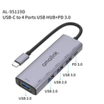 Station d'accueil multifonction amalink 95119D Type-C / USB-C vers 4 ports USB + PD 3.0, 95119D