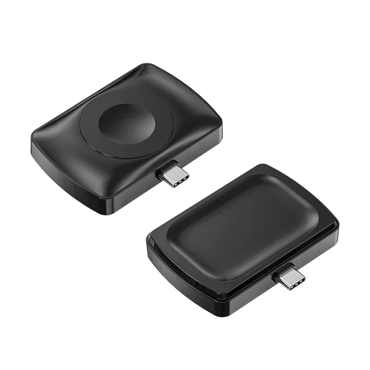 Chargeur sans fil double face JJT-997 pour écouteurs et montre, avec interface Type-C, compatible AirPods et Apple Watch.