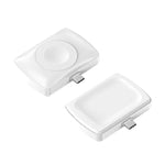 Chargeur sans fil double face JJT-997 pour écouteurs et montre, avec interface Type-C, compatible AirPods et Apple Watch.