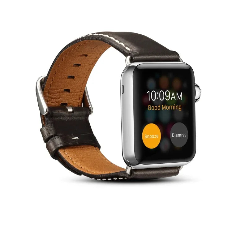 Bracelet de montre en cuir de vachette rétro huilé, pour Apple Watch Series, pour Apple Watch Series 5
