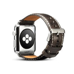 Bracelet de montre en cuir de vachette rétro huilé, pour Apple Watch Series, pour Apple Watch Series 5