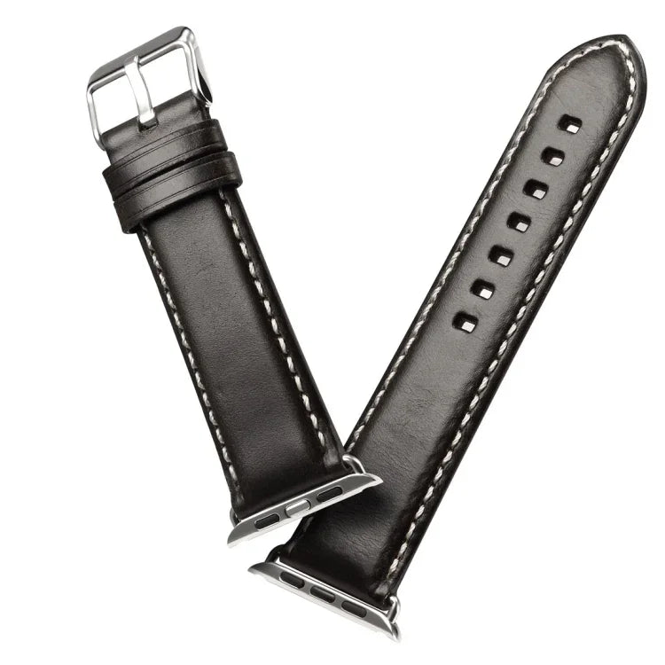 Bracelet de montre en cuir de vachette rétro huilé, pour Apple Watch Series, pour Apple Watch Series 5