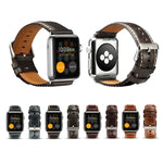 Bracelet de montre en cuir de vachette rétro huilé, pour Apple Watch Series, pour Apple Watch Series 5