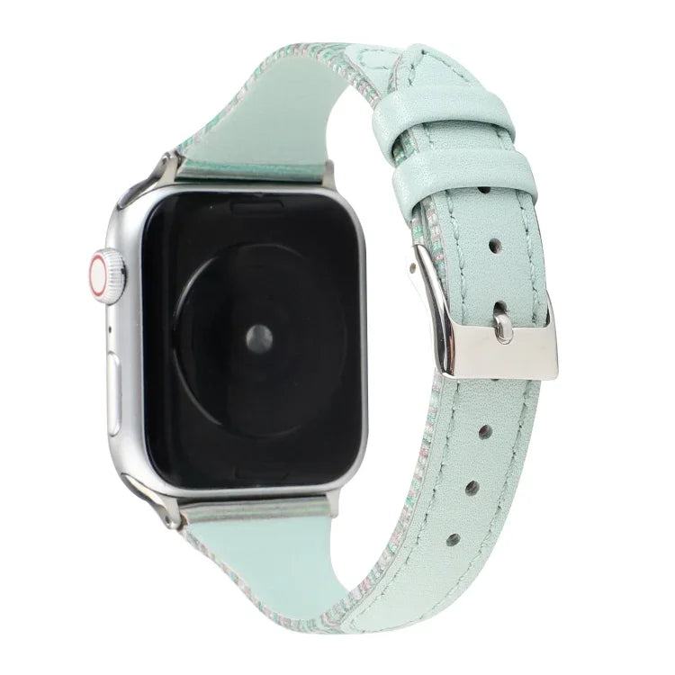 Stitching Stripes Genuine Leather Strap  Watchband, For Apple Watch Series, For Apple Watch Series 5