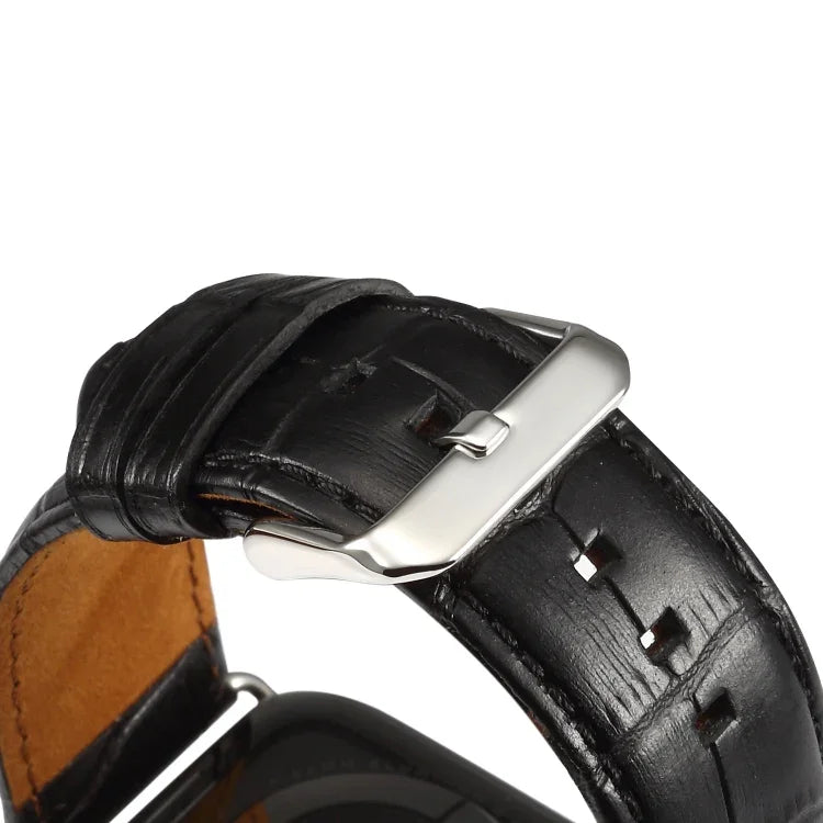 Bracelet de montre en cuir de vachette texture crocodile, pour Apple Watch Series, pour Apple Watch Series 5