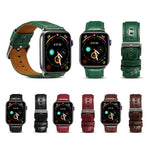 Bracelet de montre en cuir de vachette texture crocodile, pour Apple Watch Series, pour Apple Watch Series 5