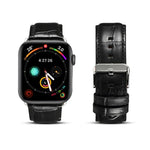 Bracelet de montre en cuir de vachette texture crocodile, pour Apple Watch Series, pour Apple Watch Series 5