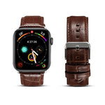 Bracelet de montre en cuir de vachette texture crocodile, pour Apple Watch Series, pour Apple Watch Series 5