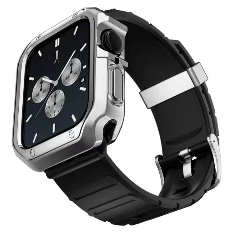Ensemble bracelet et boîtier en silicone, pour Apple Watch Series 9 / 8 / 7 41mm, pour Apple Watch Series 9 / 8 / 7 45mm