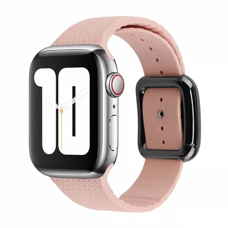 Bracelet de montre en silicone à boucle noire pour Apple Watch Series, 7 41 mm / 6&SE&5&4 40 mm / 3&2&1 38 mm