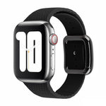Bracelet de montre en silicone à boucle noire pour Apple Watch Series, 7 41 mm / 6&SE&5&4 40 mm / 3&2&1 38 mm