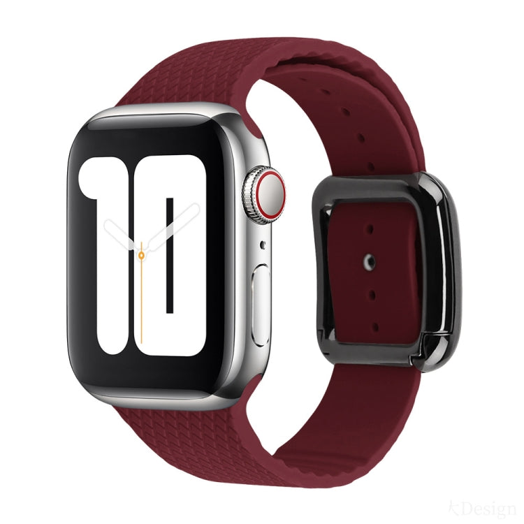 Bracelet de montre en silicone à boucle noire pour Apple Watch Series, 7 41 mm / 6&SE&5&4 40 mm / 3&2&1 38 mm