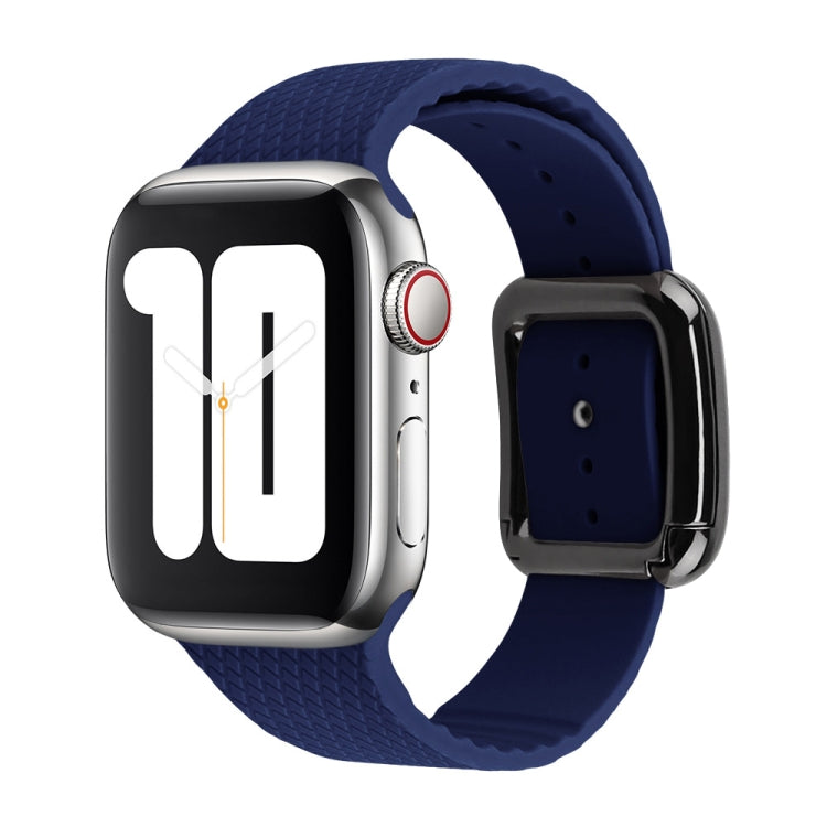 Bracelet de montre en silicone à boucle noire pour Apple Watch Series, 7 41 mm / 6&SE&5&4 40 mm / 3&2&1 38 mm