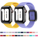 Bracelet de montre en silicone à boucle noire pour Apple Watch Series, 7 41 mm / 6&SE&5&4 40 mm / 3&2&1 38 mm