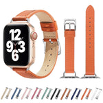 Bracelet de montre en cuir de vachette 14 mm pour Apple Watch Series, 7 41mm/6&SE&5&4 40mm/3&2&1 38mm, 7 45mm/6&SE&5&4 44mm/3&2&1 42mm