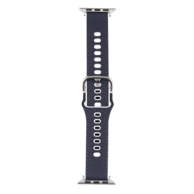Bracelet en TPU Litchi pour Apple Watch Series, 7 41 mm / 6&SE&5&4 40 mm / 3&2&1 38 mm, 7 45 mm / 6&SE&5&4 44 mm / 3&2&1 42 mm