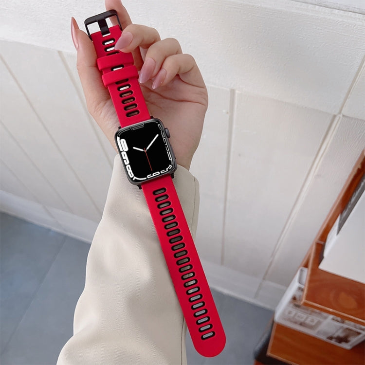 Bracelet en silicone pour Apple Watch Series, 7 41mm / 6&SE&5&4 40mm / 3&2&1 38mm, 7 45mm / 6&SE&5&4 44mm / 3&2&1 42mm