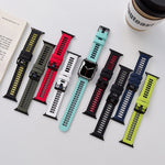 Bracelet en silicone pour Apple Watch Series, 7 41mm / 6&SE&5&4 40mm / 3&2&1 38mm, 7 45mm / 6&SE&5&4 44mm / 3&2&1 42mm
