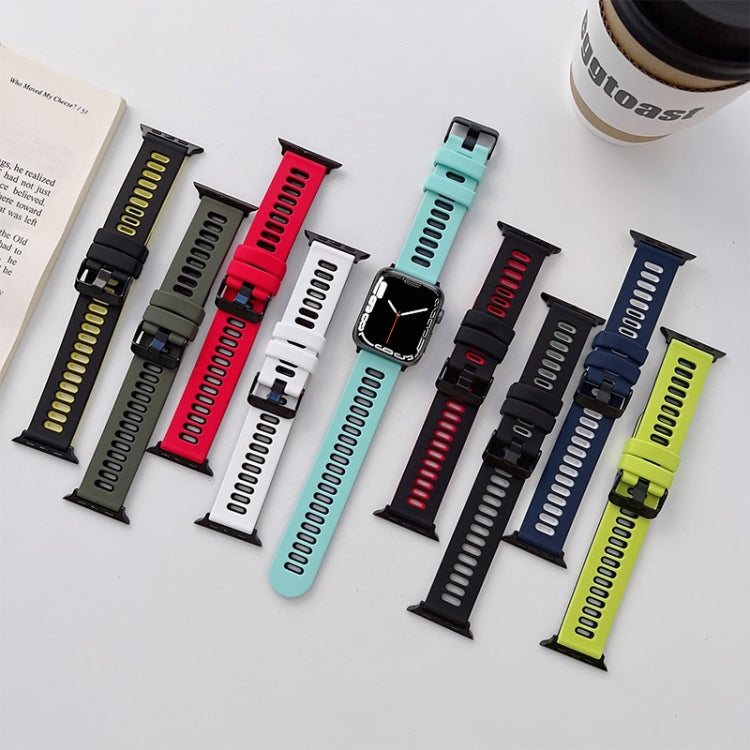 Bracelet en silicone pour Apple Watch Series, 7 41mm / 6&SE&5&4 40mm / 3&2&1 38mm, 7 45mm / 6&SE&5&4 44mm / 3&2&1 42mm