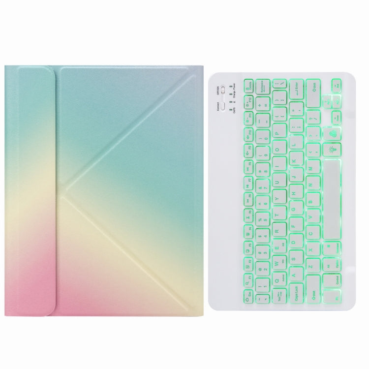 Étui en cuir H-102S avec clavier Bluetooth rétroéclairé monochrome et support arrière triple, pour iPad 10.2 2020 & 2019 / Pro 10.5 pouces, pour iPad 9.7 2018 & 2017, pour iPad Pro 11 pouces 2021 & 2020 & 2018 / Air 2020 10.9