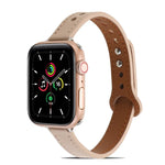 Bracelet en cuir à double rivet pour Apple Watch Series, 7 41mm / 6&SE&5&4 40mm / 3&2&1 38mm, 7 45mm / 6&SE&5&4 44mm / 3&2&1 42mm