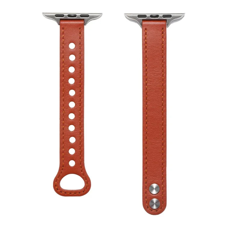 Bracelet en cuir à double rivet pour Apple Watch Series, 7 41mm / 6&SE&5&4 40mm / 3&2&1 38mm, 7 45mm / 6&SE&5&4 44mm / 3&2&1 42mm