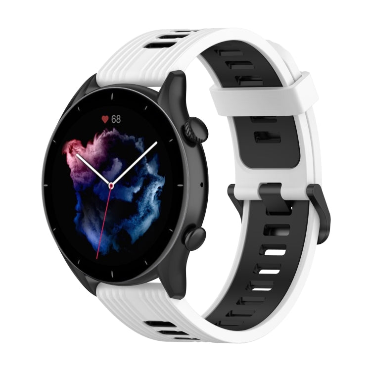 Two-color Stripe Silicone Watchband, For Amazfit GTR 3/GTR 3 Pro/GTR 2, For Huawei Watch GT3 46mm