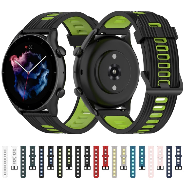Two-color Stripe Silicone Watchband, For Amazfit GTR 3/GTR 3 Pro/GTR 2, For Huawei Watch GT3 46mm