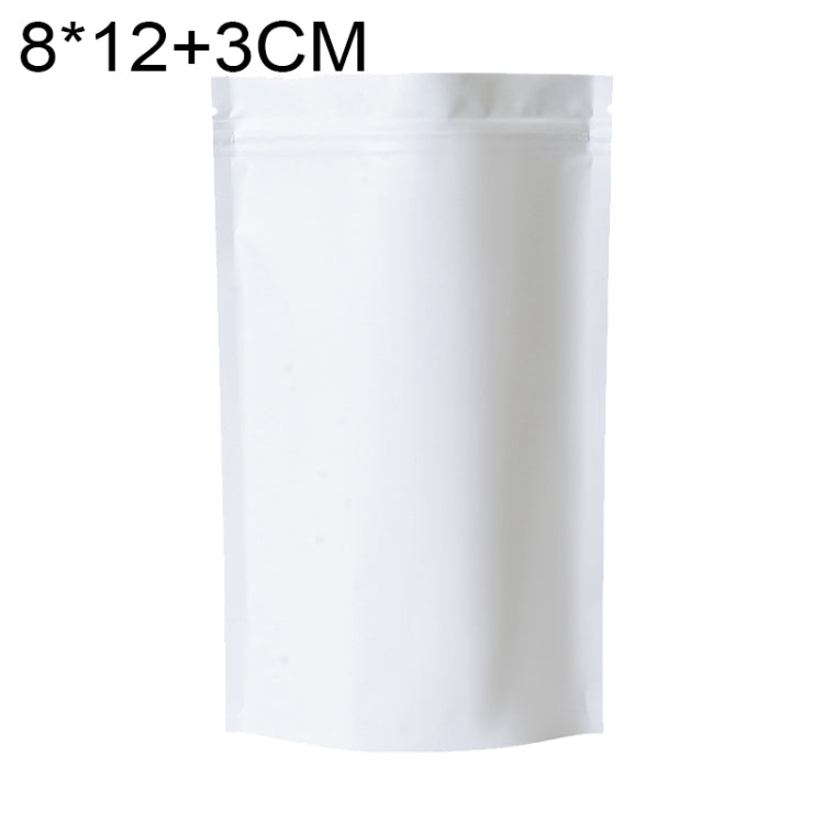 Lot de 100 sachets snack doypack en aluminium mat, 8x12+3cm, 9x13+3cm, 10x15+3cm, 12x20+4cm