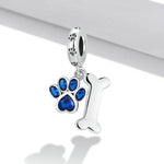 Pendentif Patte de Chien Os en Argent Sterling S925, Accessoires de Collier Bracelet DIY, Patte de Chien Os