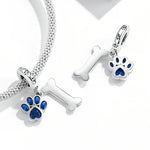 Pendentif Patte de Chien Os en Argent Sterling S925, Accessoires de Collier Bracelet DIY, Patte de Chien Os