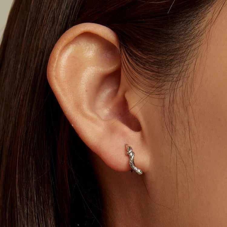 Boucles d'oreilles femme serpent en argent sterling S925, boucle d'oreille serpent