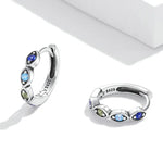 Boucles d'oreilles femme œil de diable en zircon en argent sterling S925, zircon œil de diable