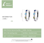 Boucles d'oreilles femme œil de diable en zircon en argent sterling S925, zircon œil de diable