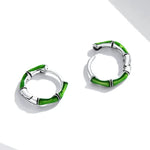 Boucles d'oreilles créoles bambou en argent sterling S925 pour femmes, bambou